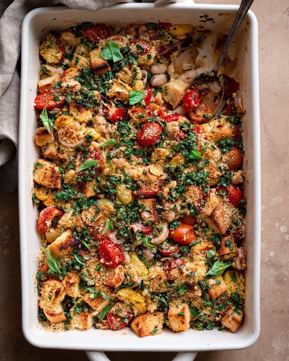 Recipe For Vegan Tomato and White Bean Casserole from Rainbow Plant Life