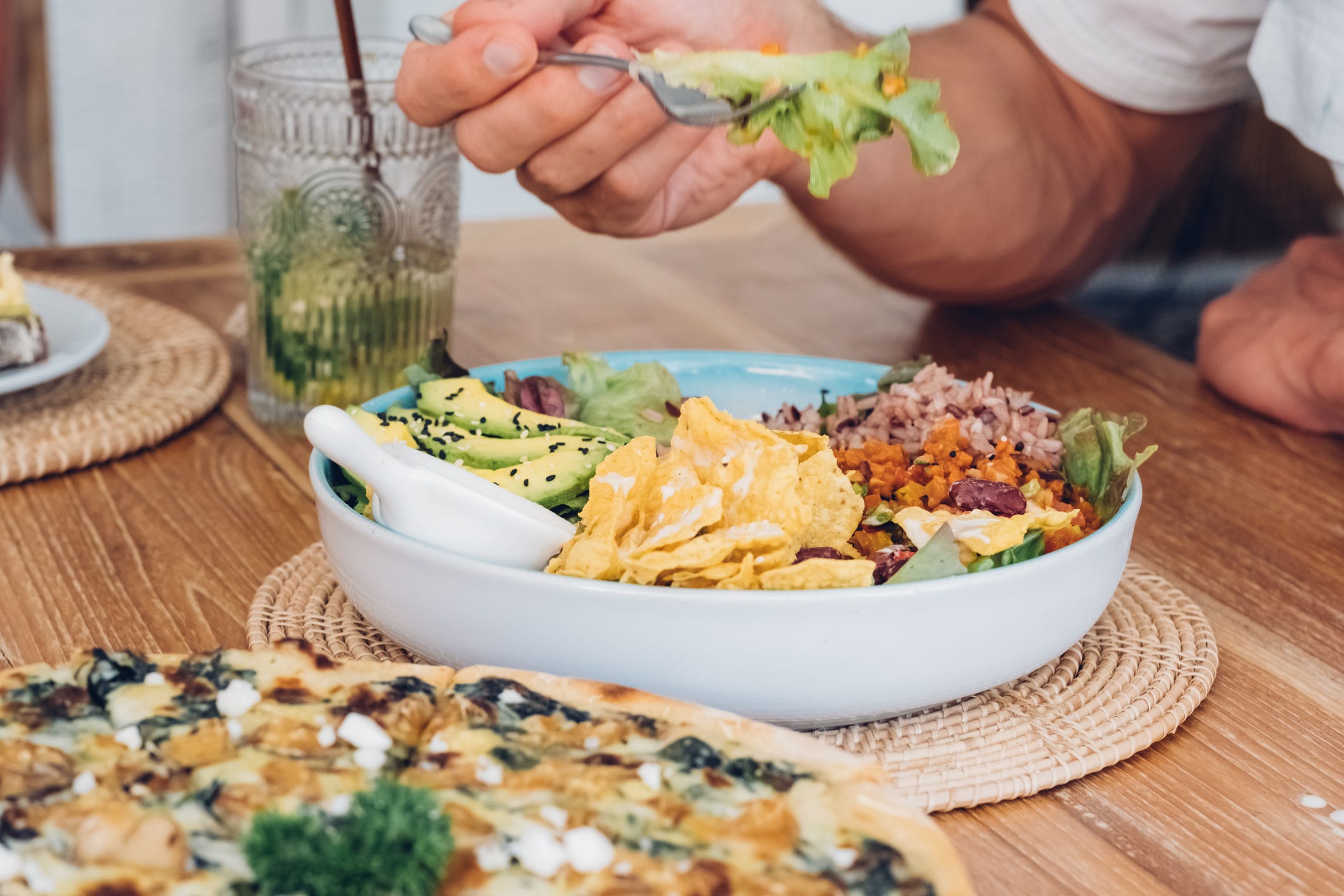 A burrito bowl is a high-energy meal.