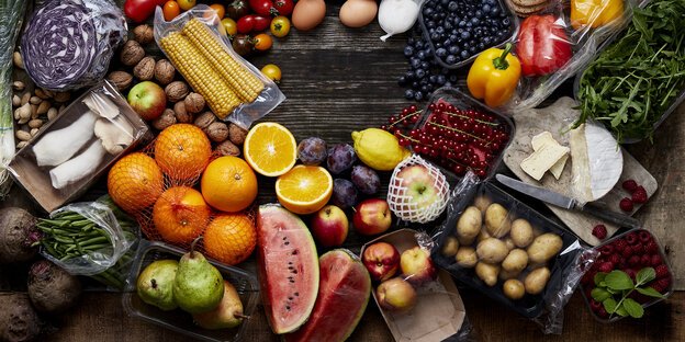 colorful fruits and vegetables on a table