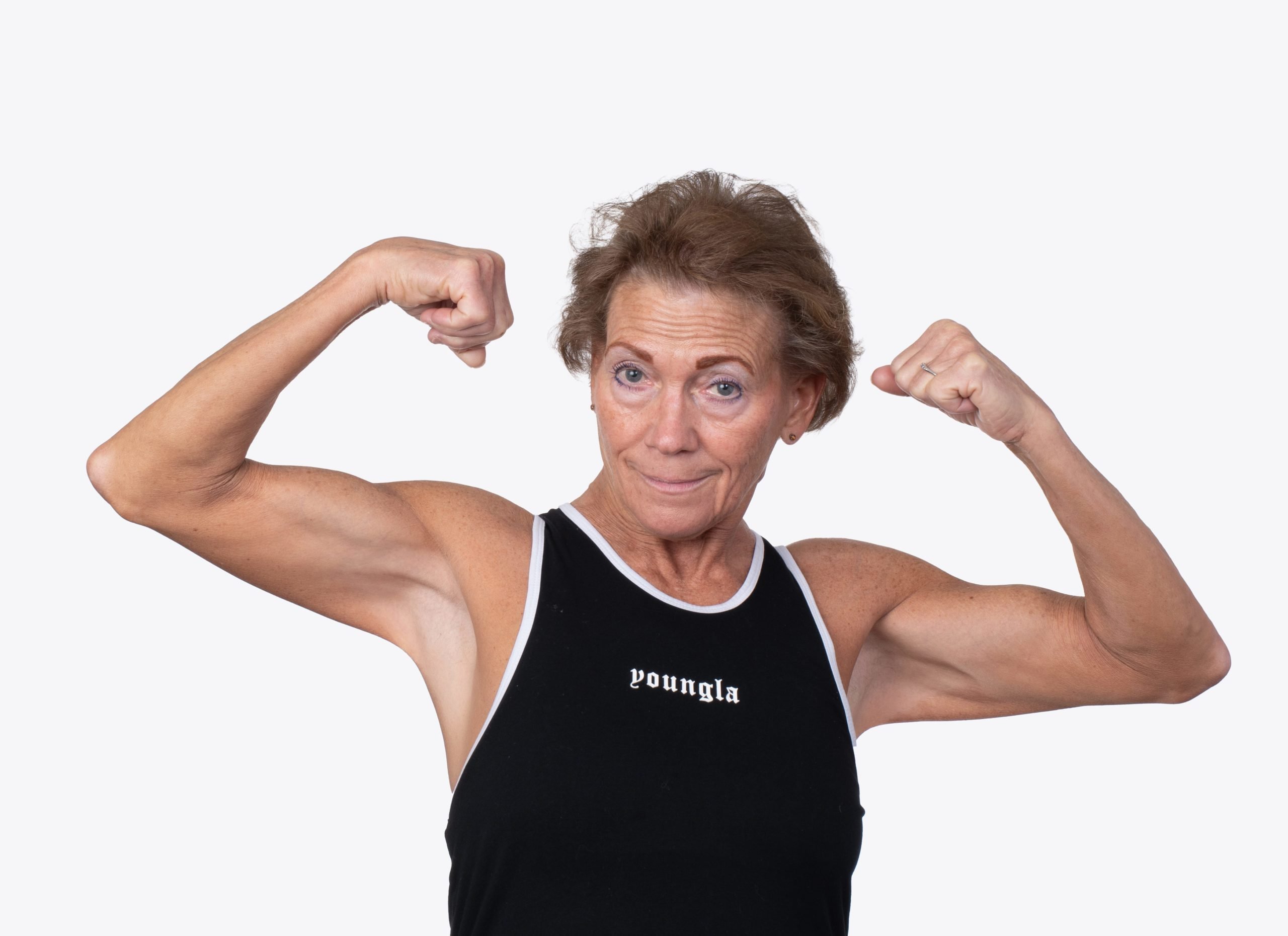 Flowers started bodybuilding in her 50s.