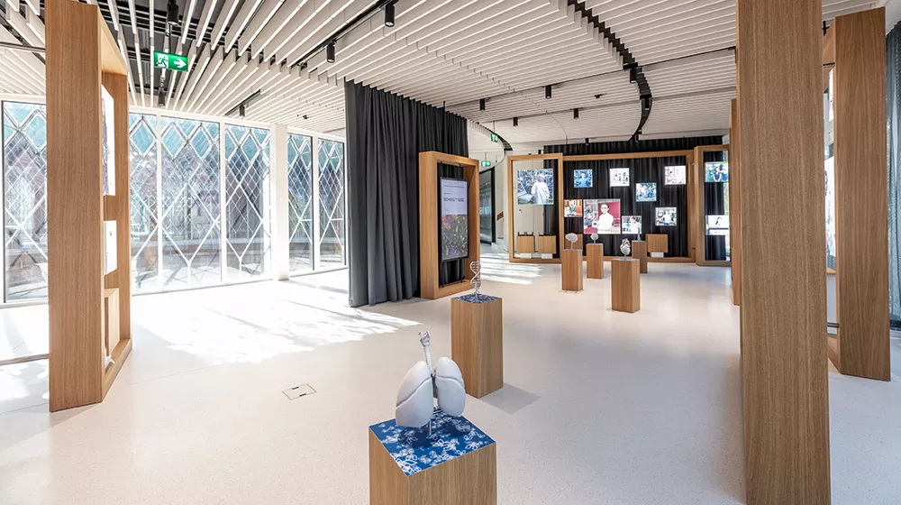 View into the SchoolHub on the ground floor of the Novartis Pavilion.