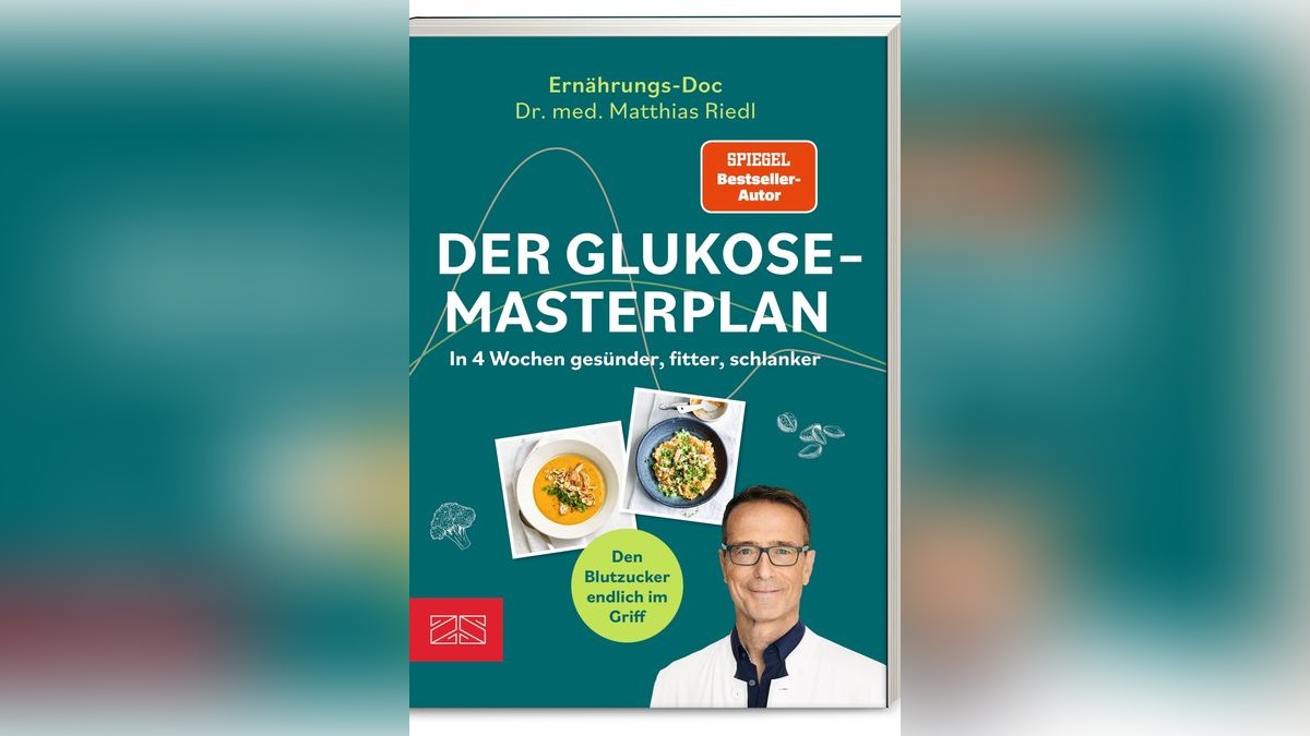 Dr. Matthias Riedl. The Glucose Master Plan. Healthier, fitter, slimmer in 4 weeks. ZS Verlag 2024, 17.99 euros.